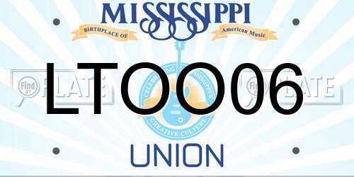 LTOO06 Mississippi License Plate