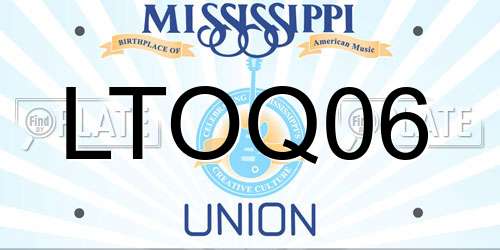LTOQ06 Mississippi License Plate