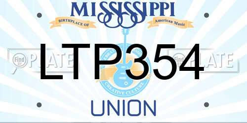 LTP354 Mississippi License Plate