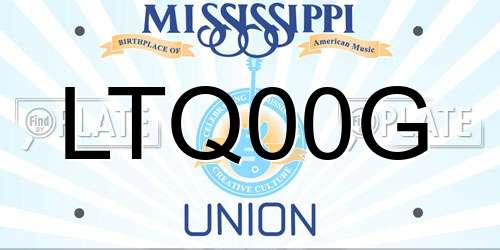 LTQ00G Mississippi License Plate