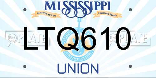 LTQ610 Mississippi License Plate