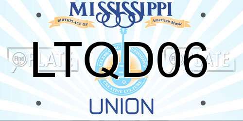 LTQD06 Mississippi License Plate