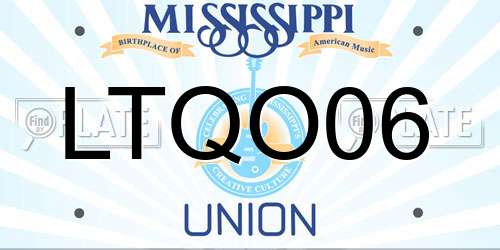 LTQO06 Mississippi License Plate
