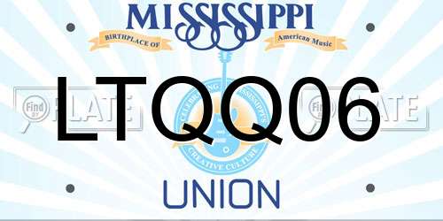 LTQQ06 Mississippi License Plate