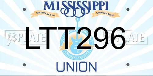 LTT296 Mississippi License Plate