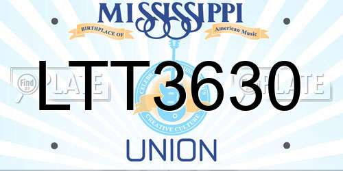 LTT3630 Mississippi License Plate
