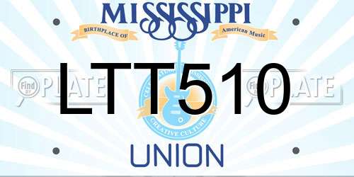 LTT510 Mississippi License Plate