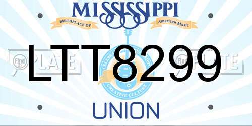 LTT8299 Mississippi License Plate