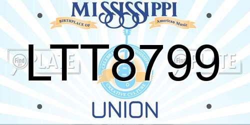 LTT8799 Mississippi License Plate