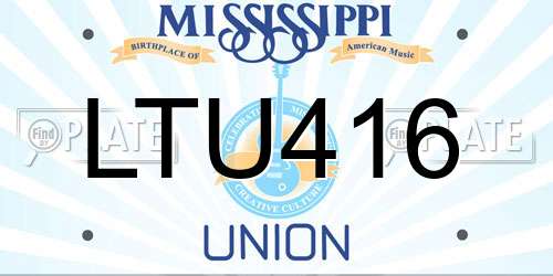 LTU416 Mississippi License Plate