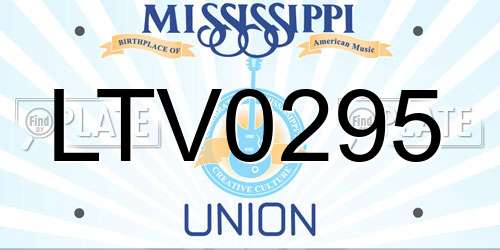 LTV0295 Mississippi License Plate