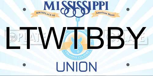 LTWTBBY Mississippi License Plate