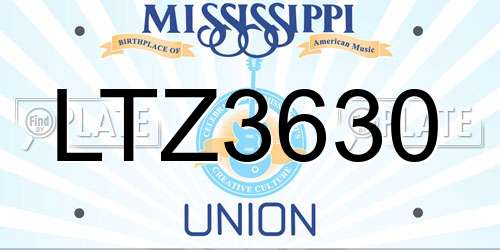 LTZ3630 Mississippi License Plate
