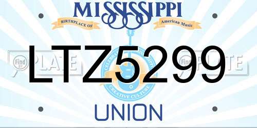 LTZ5299 Mississippi License Plate