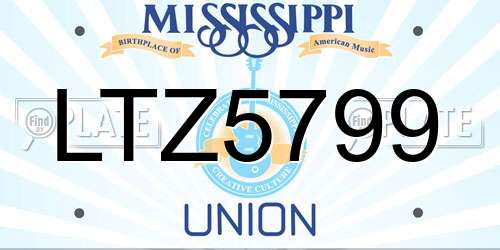 LTZ5799 Mississippi License Plate