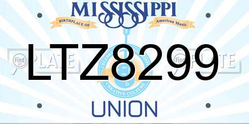 LTZ8299 Mississippi License Plate