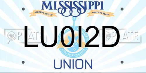 LU0I2D Mississippi License Plate