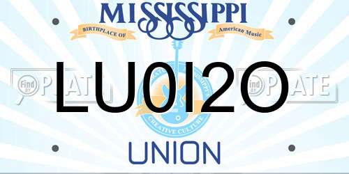 LU0I2O Mississippi License Plate