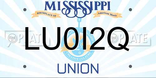 LU0I2Q Mississippi License Plate
