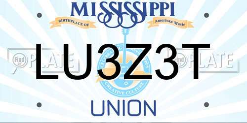LU3Z3T Mississippi License Plate