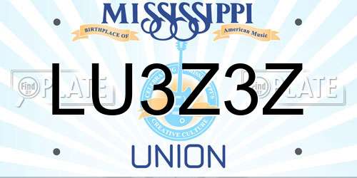 LU3Z3Z Mississippi License Plate