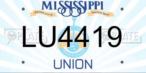 LU4419 Mississippi License Plate