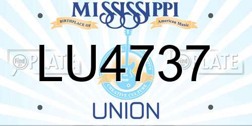 LU4737 Mississippi License Plate