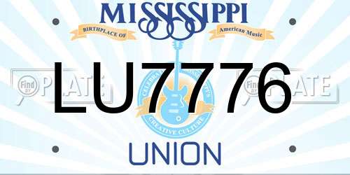 LU7776 Mississippi License Plate