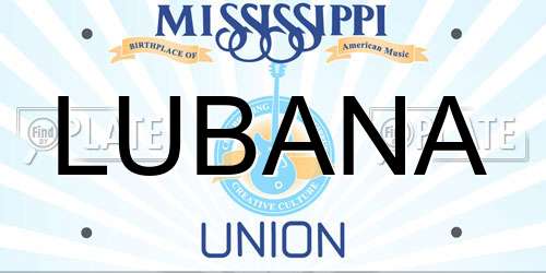 LUBANA Mississippi License Plate