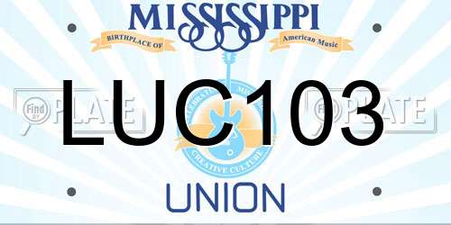 LUC103 Mississippi License Plate