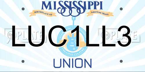 LUC1LL3 Mississippi License Plate