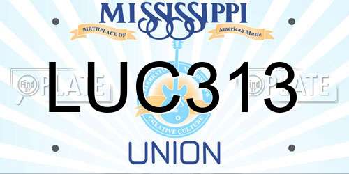 LUC313 Mississippi License Plate