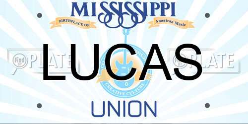 LUCAS Mississippi License Plate