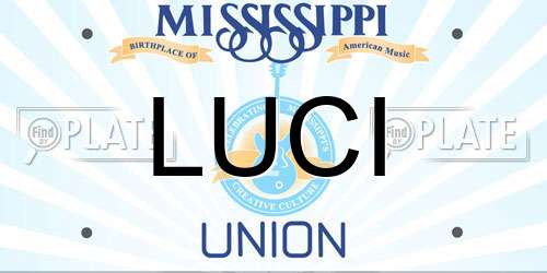 LUCI Mississippi License Plate