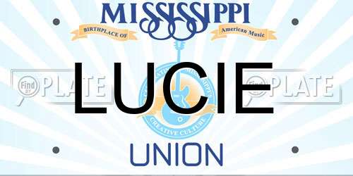 LUCIE Mississippi License Plate