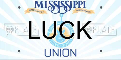 LUCK Mississippi License Plate