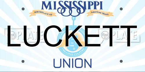 LUCKETT Mississippi License Plate