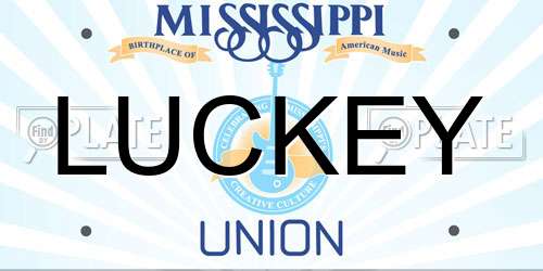 LUCKEY Mississippi License Plate