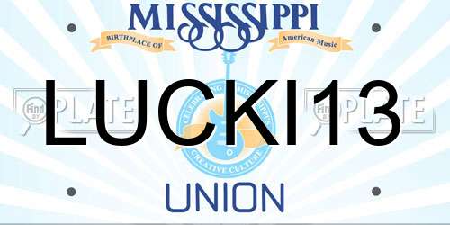 LUCKI13 Mississippi License Plate