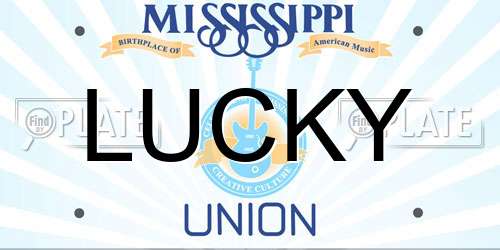 LUCKY Mississippi License Plate