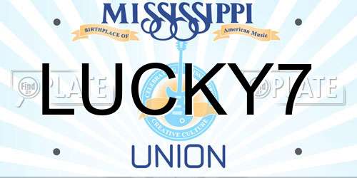 LUCKY7 Mississippi License Plate