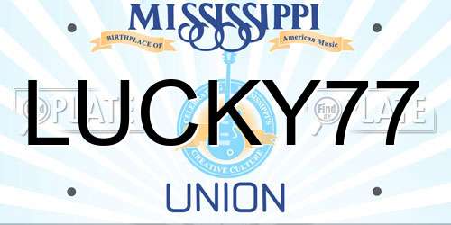 LUCKY77 Mississippi License Plate