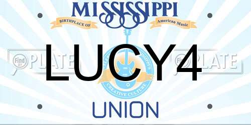 LUCY4 Mississippi License Plate