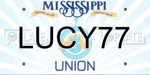 LUCY77 Mississippi License Plate