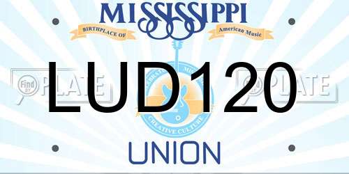 LUD120 Mississippi License Plate