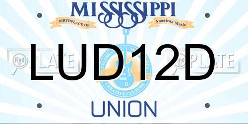 LUD12D Mississippi License Plate