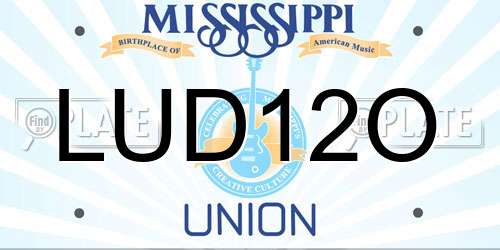 LUD12O Mississippi License Plate
