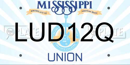 LUD12Q Mississippi License Plate