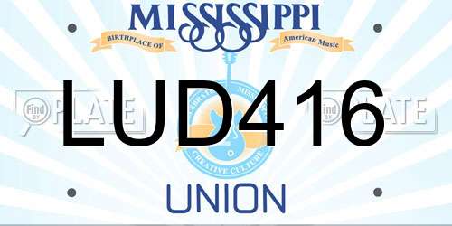 LUD416 Mississippi License Plate