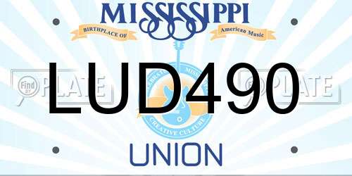 LUD490 Mississippi License Plate